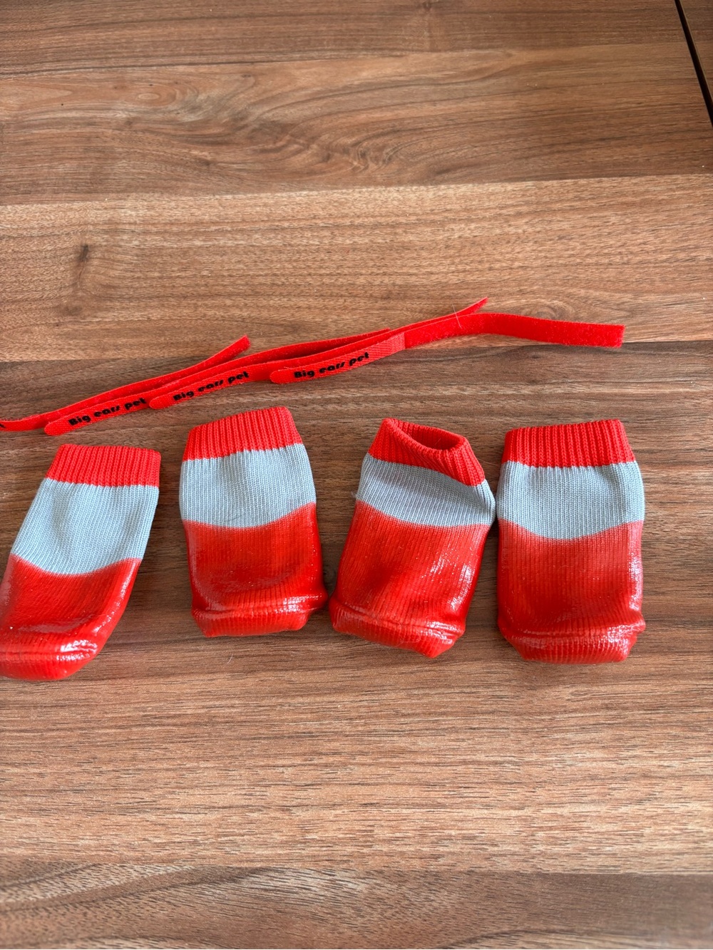 Red & Gray Non-Slip Dog Socks - 4 Pack